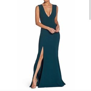 Dress the Population Green Slit Gown